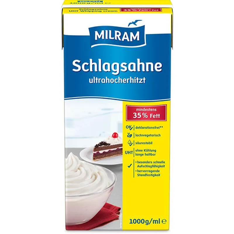 MILRAM UHT СМЕТАНА 35% - Вдъхновение за сладки и солени шедьоври. – 1 кг