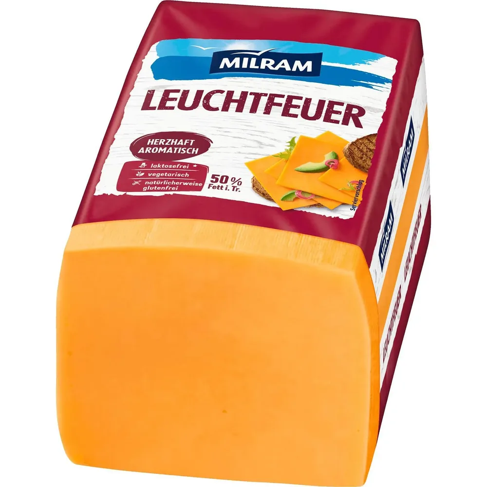 MILRAM RED CHEDDAR - Ярък цвят. Богат вкус. Силен характер. – 1,5 кг