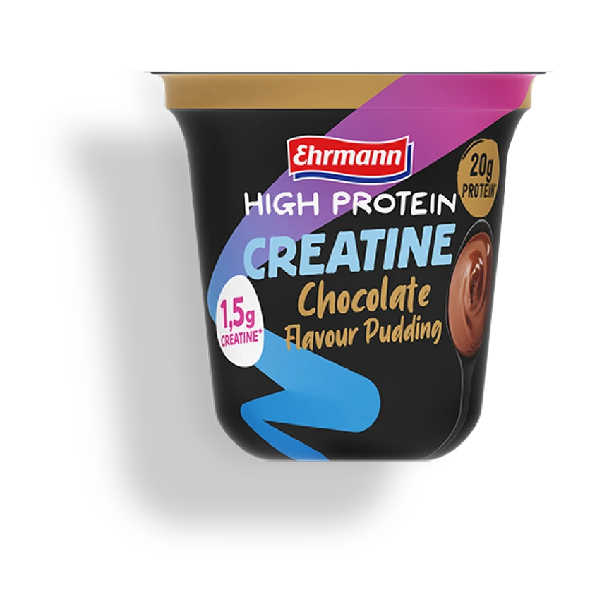 EHRMANN HIGH PROTEIN PUDDING ШОКОЛАД С КРЕАТИН - Любимият шоколад. С ново измерение. – 230 г