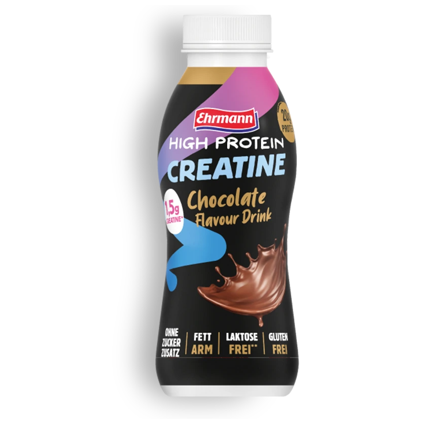 EHRMANN HIGH PROTEIN CREATINE DRINK ШОКОЛАД - Шоколадовото удоволствие е винаги в движение. – 330 мл