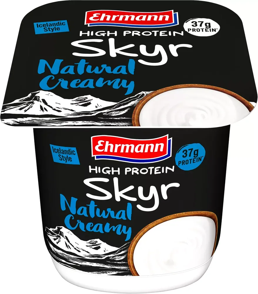 EHRMANN HIGH PROTEIN SKYR СМЕТАНОВ 450 г - Кадифено удоволствие с млечен характер. – 450 г