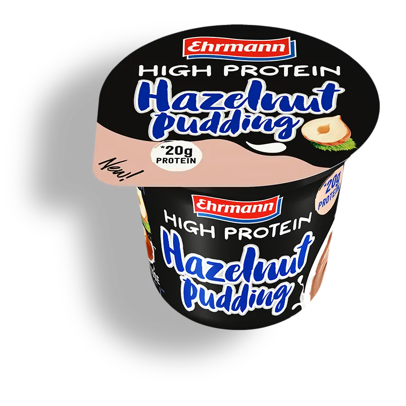 EHRMANN HIGH PROTEIN PUDDING ЛЕШНИК - Богат лешников вкус. Повече от удоволствие. – 200 г